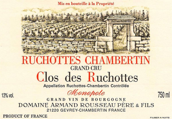 Rượu vang đỏ Domaine Armand Rousseau Ruchottes-Chambertin Clos des Ruchottes Grand Cru Monopole 2020