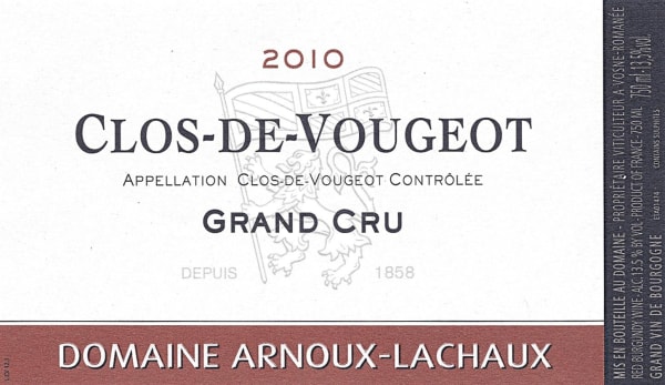 Rượu vang đỏ Domaine Arnoux-Lachaux Clos de Vougeot Grand Cru 2010