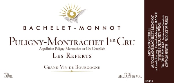 Rượu vang trằng Domaine Bachelet-Monnot Puligny-Montrachet Les Referts Premier Cru 2018