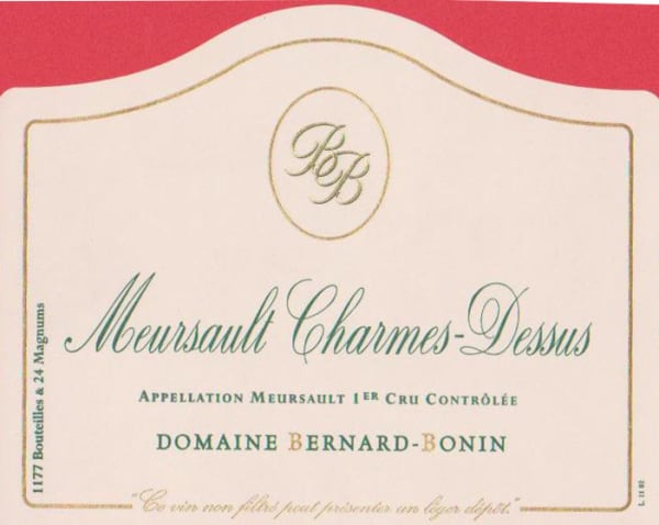 Rượu vang trằng Domaine Bernard-Bonin Mersault Charmes-Dessus Premier Cru 2012