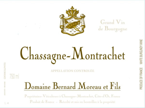Rượu vang trằng Domaine Bernard Moreau Chassagne-Montrachet 2017