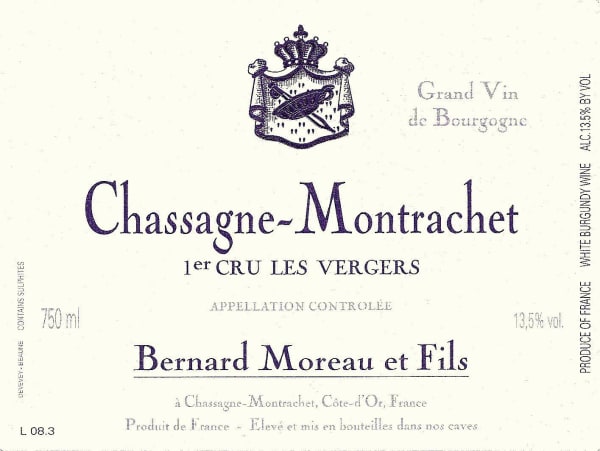 Rượu vang trằng Domaine Bernard Moreau Chassagne-Montrachet Les Vergers Premier Cru 2018