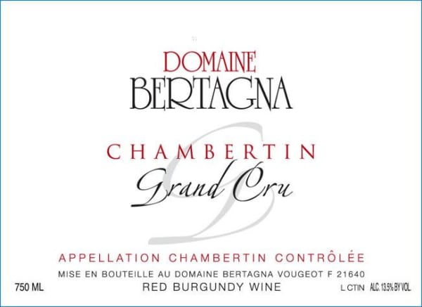 Rượu vang đỏ Domaine Bertagna Chambertin Grand Cru 2014