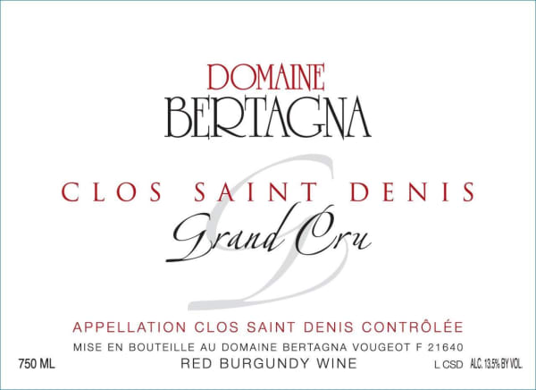Rượu vang đỏ Domaine Bertagna Clos St. Denis Grand Cru 2017