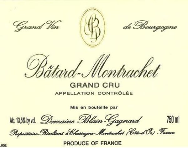 Rượu vang trằng Domaine Blain-Gagnard Batard-Montrachet Grand Cru 2016
