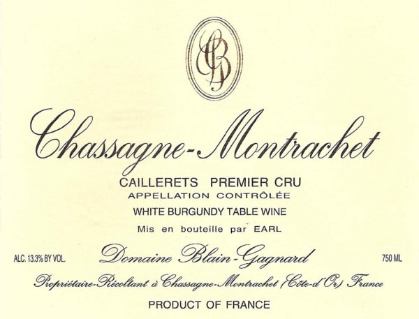 Rượu vang trằng Domaine Blain-Gagnard Chassagne-Montrachet Caillerets Premier Cru 2019