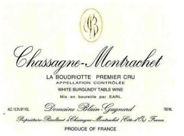 Rượu vang trằng Domaine Blain-Gagnard Chassagne-Montrachet La Boudriotte Premier Cru 2017