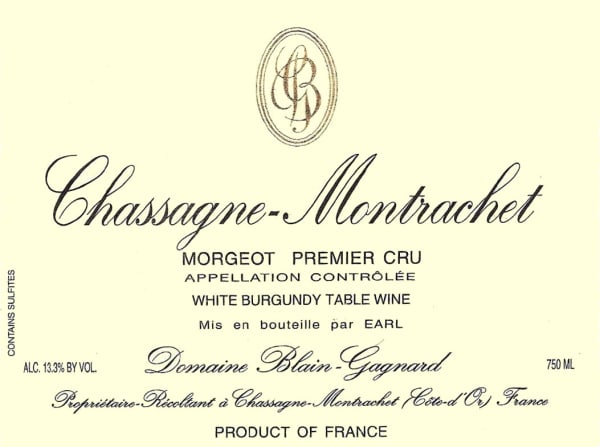 Rượu vang trằng Domaine Blain-Gagnard Chassagne-Montrachet Morgeot Premier Cru 2020