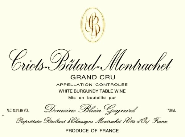 Rượu vang trằng Domaine Blain-Gagnard Criots-Batard-Montrachet Grand Cru 2017