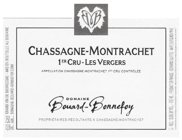 Rượu vang trằng Domaine Bouard-Bonnefoy Chassagne-Montrachet Premier Cru Les Vergers 2019