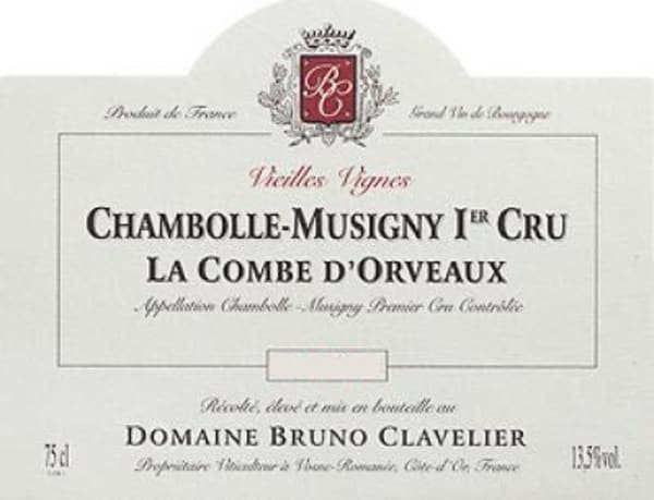 Rượu vang đỏ Domaine Bruno Clavelier Chambolle-Musigny La Combe d'Orveaux Vieilles Vignes Premier Cru 2015