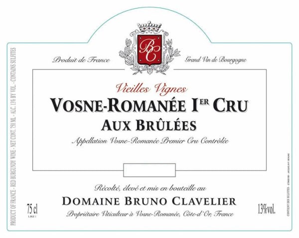 Rượu vang đỏ Domaine Bruno Clavelier Vosne-Romanee Aux Brulees Premier Cru 2015