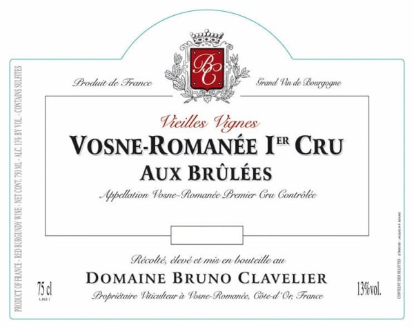 Rượu vang đỏ Domaine Bruno Clavelier Vosne-Romanee Aux Brulees Premier Cru 2018
