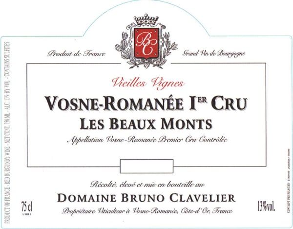 Rượu vang đỏ Domaine Bruno Clavelier Vosne-Romanee Les Beaux Monts Vieilles Vignes Premier Cru 2010