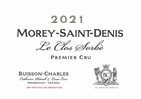 Rượu vang đỏ Domaine Buisson-Charles Morey-St-Denis Clos Sorbe Premier Cru 2021