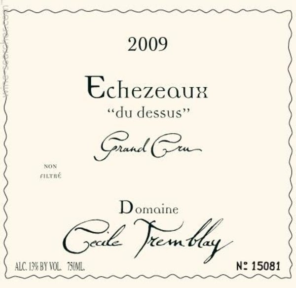 Rượu vang đỏ Domaine Cecile Tremblay Echezeaux Du dessus Grand Cru 2009