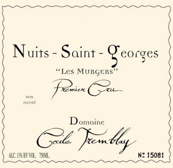 Rượu vang đỏ Domaine Cecile Tremblay Nuits-Saint-Georges Les Murgers Premier Cru 2012