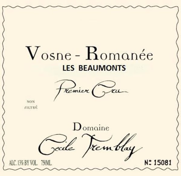 Rượu vang đỏ Domaine Cecile Tremblay Vosne-Romanee Les Beaumonts Premier Cru 2010