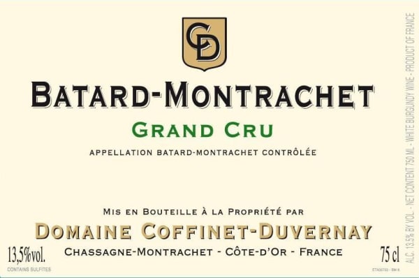 Rượu vang trằng Domaine Coffinet-Duvernay Batard-Montrachet Grand Cru 2013