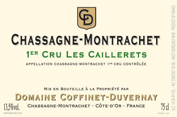 Rượu vang trằng Domaine Coffinet-Duvernay Chassagne-Montrachet Les Caillerets Premier Cru 2010