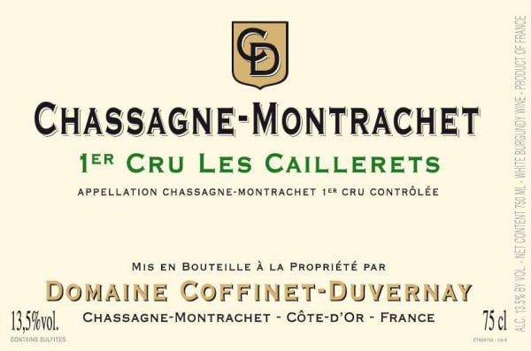 Rượu vang trằng Domaine Coffinet-Duvernay Chassagne-Montrachet Les Caillerets Premier Cru 2012