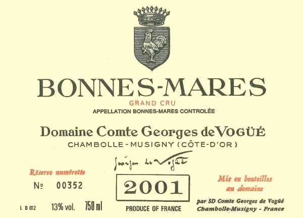 Rượu vang đỏ Domaine Comte Georges de Vogue Bonnes Mares 2001