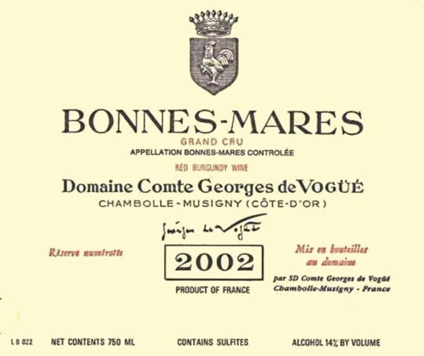 Rượu vang đỏ Domaine Comte Georges de Vogue Bonnes Mares 2002