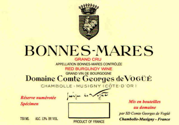 Rượu vang đỏ Domaine Comte Georges de Vogue Bonnes-Mares Grand Cru 2017