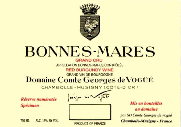 Rượu vang đỏ Domaine Comte Georges de Vogue Bonnes-Mares Grand Cru 2018