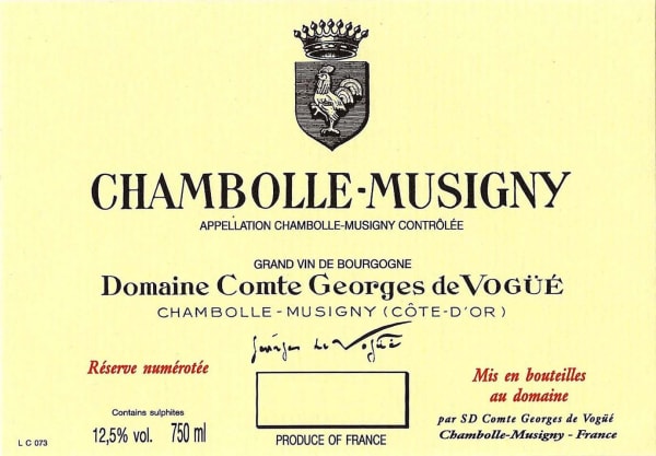 Rượu vang đỏ Domaine Comte Georges de Vogue Chambolle-Musigny 2012