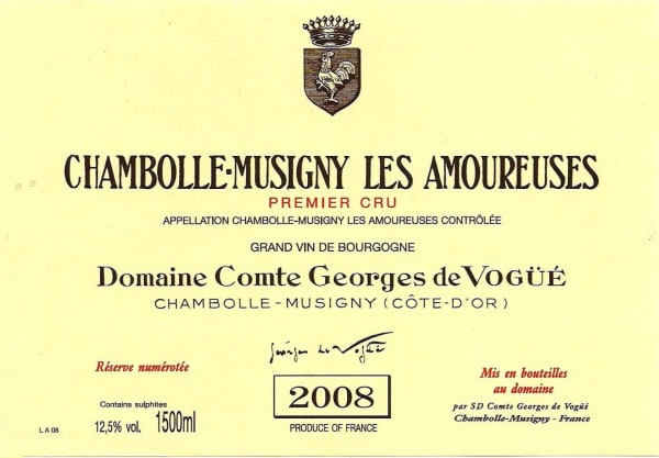 Rượu vang đỏ Domaine Comte Georges de Vogue Chambolle-Musigny Les Amoureuses Premier Cru 2008