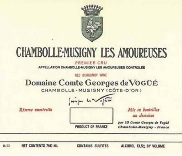Rượu vang đỏ Domaine Comte Georges de Vogue Chambolle-Musigny Les Amoureuses Premier Cru 2014
