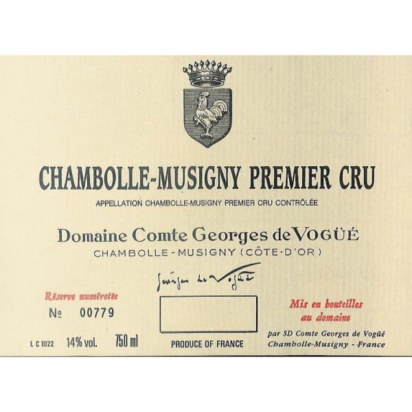 Rượu vang đỏ Domaine Comte Georges de Vogue Chambolle Musigny Premier Cru 1995
