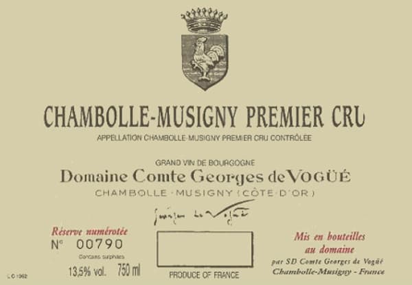 Rượu vang đỏ Domaine Comte Georges de Vogue Chambolle Musigny Premier Cru 2012