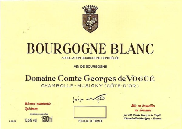 Rượu vang trằng Domaine Comte Georges de Vogue Musigny Bourgogne Blanc Grand Cru 2013