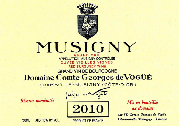 Rượu vang đỏ Domaine Comte Georges de Vogue Musigny Vieilles Vignes 2010