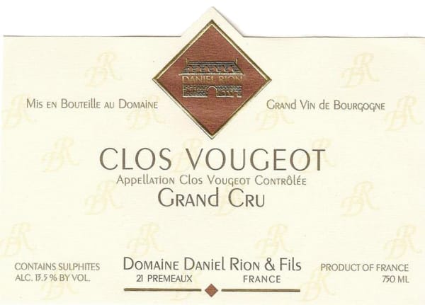 Rượu vang đỏ Domaine Daniel Rion & Fils Clos Vougeot Grand Cru 2018