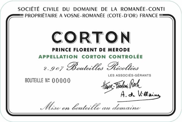 Rượu vang đỏ Domaine de la Romanee-Conti Corton Prince Florent de Merode 2013
