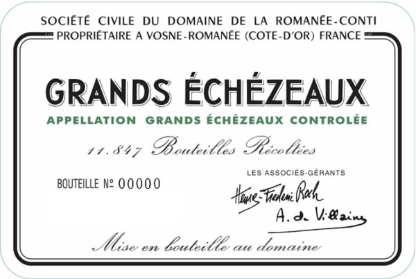 Rượu vang đỏ Domaine de la Romanee-Conti Grands Echezeaux Grand Cru (marked labels) 2015