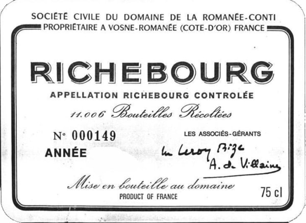 Rượu vang đỏ Domaine de la Romanee-Conti Richebourg Grand Cru 1988