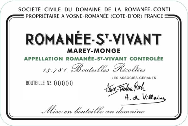 Rượu vang đỏ Domaine de la Romanee-Conti Romanee St. Vivant Grand Cru 2017