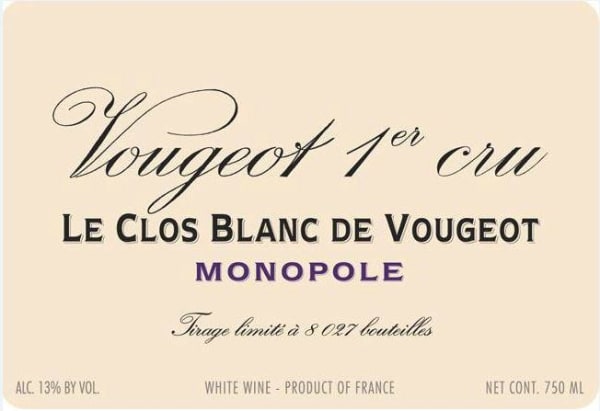 Rượu vang trằng Domaine de la Vougeraie Vougeot Le Clos Blanc de Vougeot Monopole Premier Cru 2016