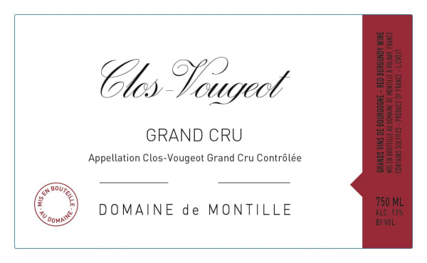 Rượu vang đỏ Domaine de Montille Clos Vougeot Grand Cru 2018