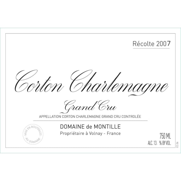 Rượu vang trằng Domaine de Montille Corton Charlemagne de Montille 2007