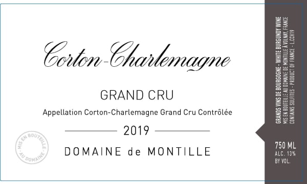 Rượu vang trằng Domaine de Montille Corton-Charlemagne Grand Cru 2019