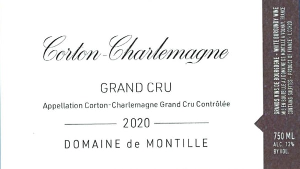 Rượu vang trằng Domaine de Montille Corton-Charlemagne Grand Cru 2020