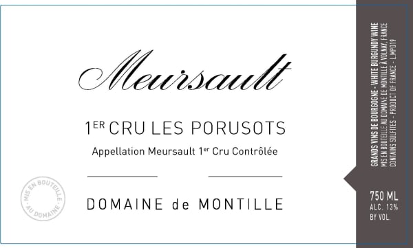 Rượu vang trằng Domaine de Montille Meursault Les Porusots Premier Cru 2021