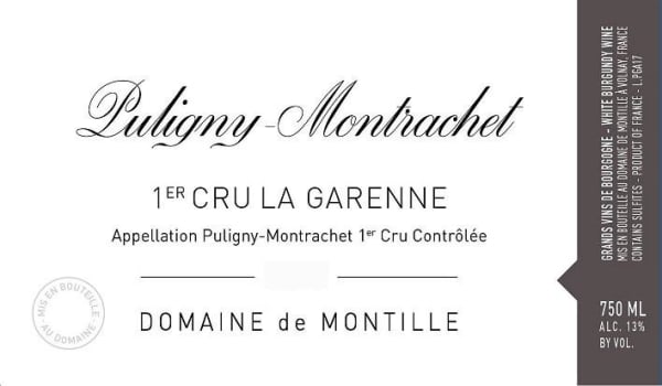 Rượu vang trằng Domaine de Montille Puligny-Montrachet La Garenne Premier Cru 2019