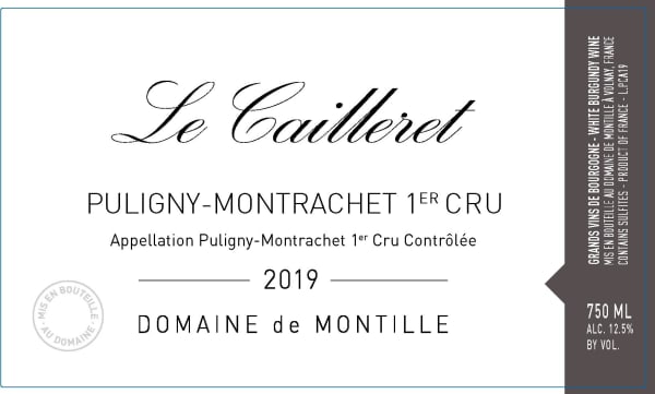 Rượu vang trằng Domaine de Montille Puligny-Montrachet Le Cailleret Premier Cru 2019