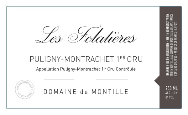 Rượu vang trằng Domaine de Montille Puligny-Montrachet Les Folatieres Premier Cru 2018